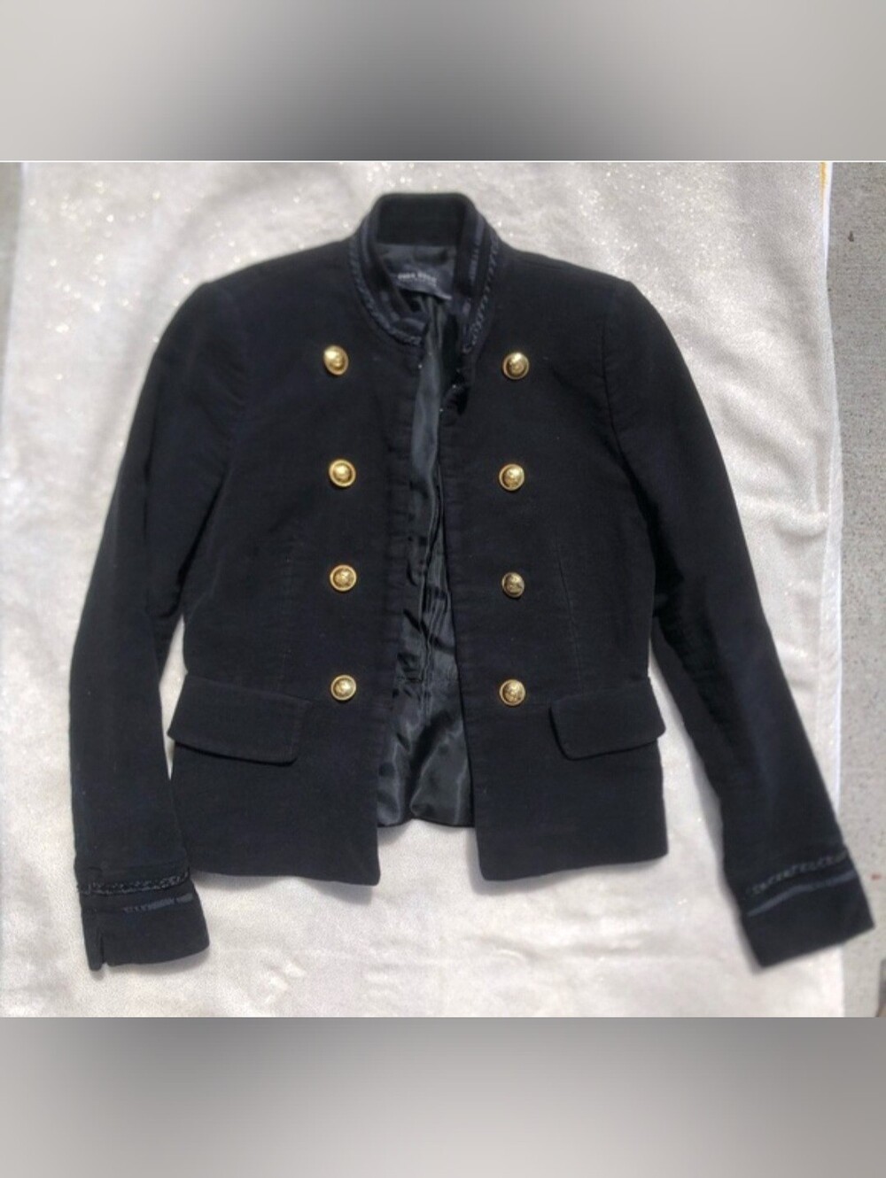 Zara Black Blazer Military Style